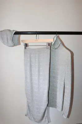 BABACO – Lurex Rib Skirt BA01-TG42 – Silver