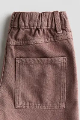 Short de longueur genou en denim - Marron