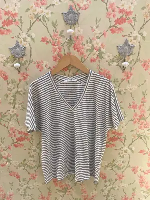 Nouveau ! POMANDÈRE T-Shirt Coton Rayé D196 Navy Blue -30%