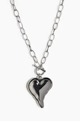 Collier avec pendentif cœur - Argenté