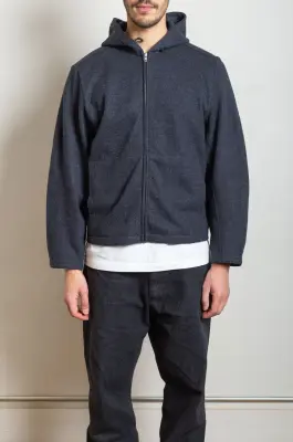 Lady White – Wool Zip Hoddie – Charcoal