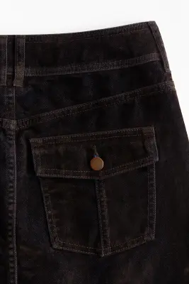Jupe en denim floqué - Noir