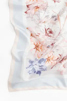 Foulard à motif - Ivoire/fleuri