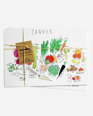 Calendrier perpétuel fruits et légumes A6 – Ellimac Pinson