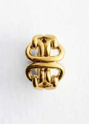 Bague incurvée et entrelacée - Doré