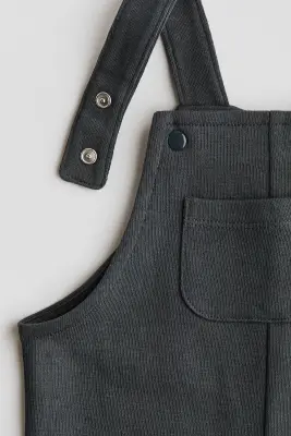 Salopette short en molleton - Gris foncé