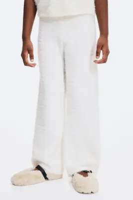 Legging en maille duveteuse - Blanc