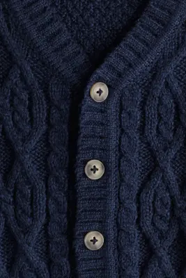 Gilet en maille torsadée - Bleu marine