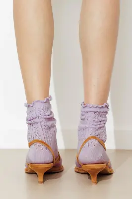 Chaussettes effet pointelle