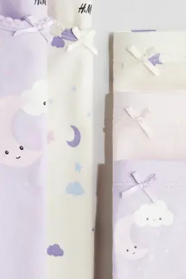 Ensemble 5 pièces en coton - Violet clair/nuages