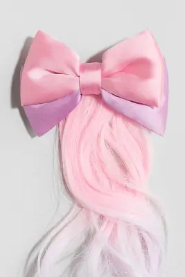 Barrette avec extensions - Rose/couleurs de l'arc-en-ciel