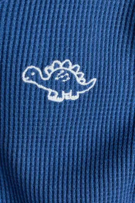 Barboteuse en coton - Bleu/dinosaure