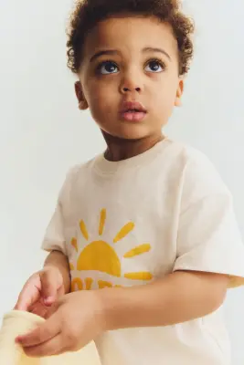 Ensemble 3 pièces en jersey et tissu éponge - Jaune clair/Soleil