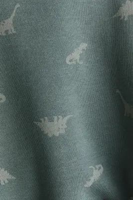 Hoodie à l'intérieur brossé - Turquoise foncé/dinosaures