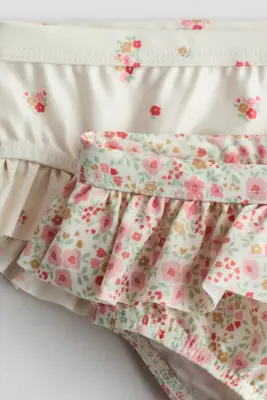 Lot de 2 bas de maillot volantés - Rose/fleuri