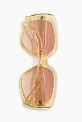 Lunettes de soleil carrées - Jaune pâle