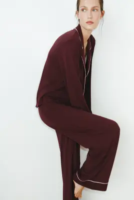 Pyjama en viscose mélangée - Bordeaux
