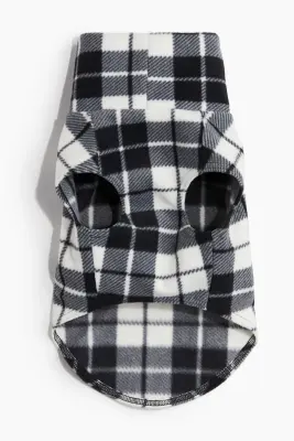Sweat polaire pour chien - Blanc/carreaux