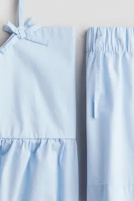 Ensemble 2 pièces en popeline de coton - Bleu clair