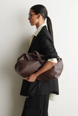 SAC BOWLING FRIEZE - CUIR - BRUN