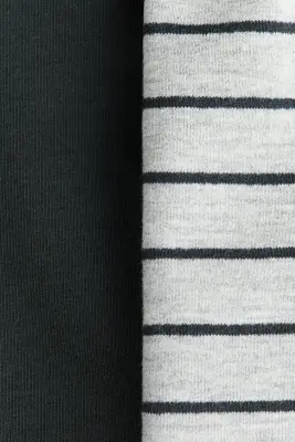 Lot de 2 leggings en coton à l'intérieur brossé - Gris foncé/gris