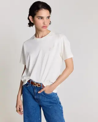 Tee-shirt Bree écru brodé