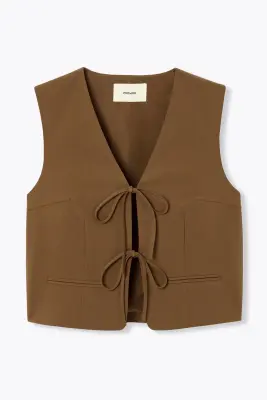 Veston uni à nouer Femme