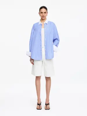 Short long en jean - Blanc