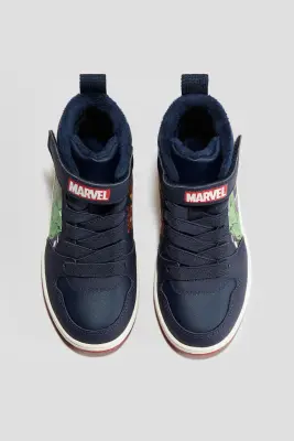 Sneakers montantes chaudement doublées - Bleu foncé/Marvel Comics