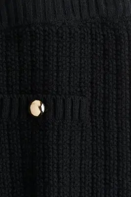Mini short au point de riz - Noir