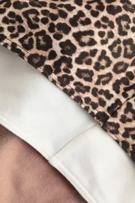 Lot de 5 culottes Thong - Beige/imprimé léopard