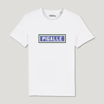TEE SHIRT COTON BIO IMPRIMÉ - PIGALLE - BLANC