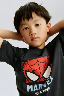 T-shirt oversize imprimé - Gris foncé/Marvel Comics