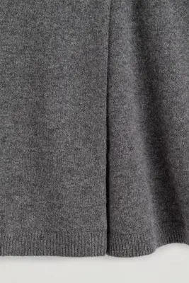 MINI-JUPE PORTEFEUILLE EN LAINE MÉRINOS - GRIS CHINÉ