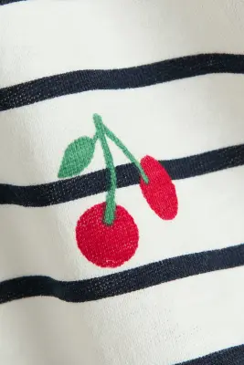 Top imprimé - Blanc/cerises