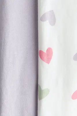 Lot de 2 pyjamas en coton - Violet clair/cœurs
