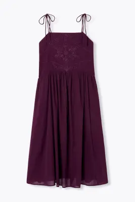 Robe brodée à bretelles