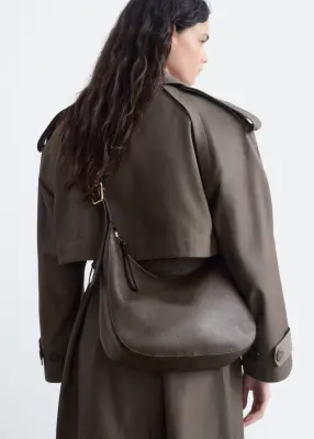 Sac à bandoulière en forme de croissant - Marron foncé