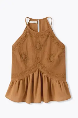 Top perlé à bretelles Femme