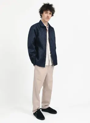 Lines Overshirt in Navy Blue Technical End-on-End