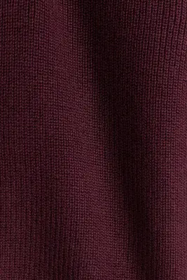 Pull façon polo en maille de coton - Rouge foncé