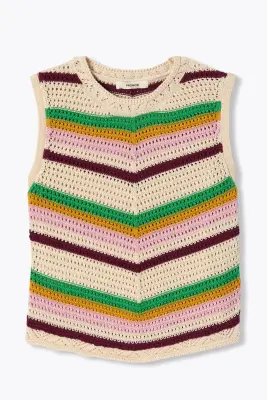 Pull sans manches en crochet