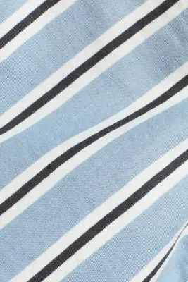 T-shirt imprimé en coton - Bleu clair/rayures grises