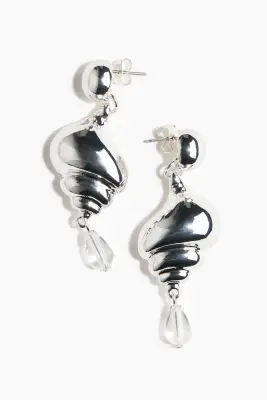 Boucles d'oreilles avec pendentif - Argenté