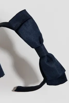 Serre-tête avec nœud - Bleu marine
