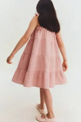 Robe en mousseline de coton - Rose ancien clair