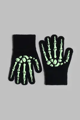 Gants imprimés - Noir/phosphorescent