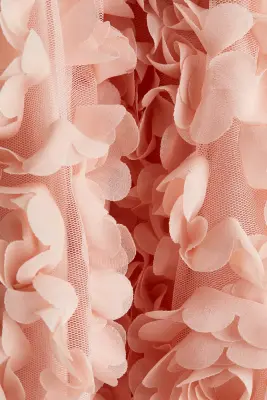 Robe en jersey avec applications florales - Pêche