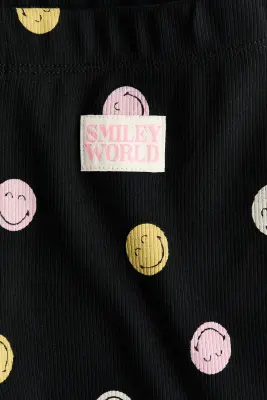 Legging imprimé en coton - Noir/SmileyWorld®