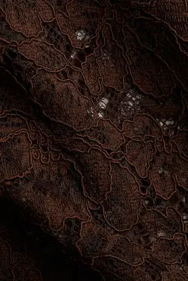 Jupe crayon en dentelle - Marron foncé